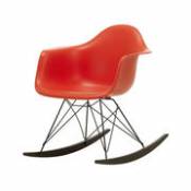 Rocking chair RAR - Eames Plastic Armchair / (1950) - Pieds noirs & bois foncé - Vitra rouge en plastique