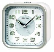 Seiko qHE128A réveil analogique-Cadran Blanc-Bracelet Plastique Blanc