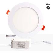 Spot LED encastrable extra-plat rond 12W - Blanc Froid