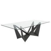 Table à manger en verre et acier noir 240 x 120 x