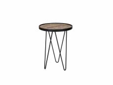 Table d'appoint - bout de canapé - bois / métallique - 52x39x39 LEV coloris bois noir