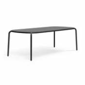 Table rectangulaire Toní Tablo / 220 x 99 cm - Trou pour parasol - Fatboy noir en métal