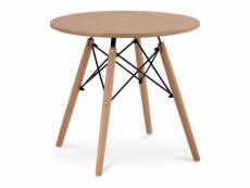 Table ronde diamètre 60 cm bois de hêtre helloshop26