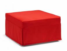Talamo italia pouf flash bed, 100% made in italy, pouf convertible en lit pliant simple, pouf en tissu de salon, cm 80x80h45, couleur rouge 8052773250