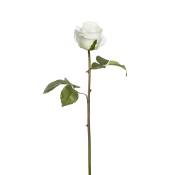 Tige de rose artificielle blanche H53