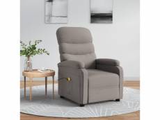 Vidaxl fauteuil de massage taupe tissu 321234