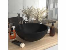Vidaxl lavabo rond de salle de bain noir mat 32,5x14 cm céramique 146975