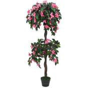 Vidaxl - Plante artificielle de Rhododendron avec pot 155cm Vert et rose
