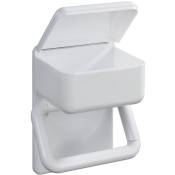 Wenko - Porte papier toilette mural wc 2en1, dérouleur papier toilette et boite de rangement, plastique, 16x20x11 cm, blanc - Blanc