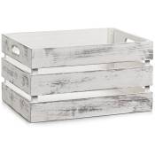 Zeller - Boîte de rangement en bois blanc vintage 39 x 29 x 21 cm