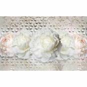 Affiche fleurs roses et design clouté - 60x40cm - made in France