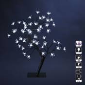 Arbre lumineux décoratif Prunus - 48 LED - Lumière blanche - 12 x 12 x 45 - Noir