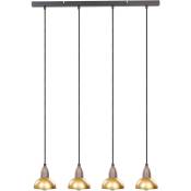 Beliani - Lampe de Plafond 4 Lumières en Métal Cuivré Mini Abat-Jours en Bout de Tiges Castaly - Laiton