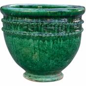 Biscottini - Vase en terre cuite Sahara Desert finition vert glacé