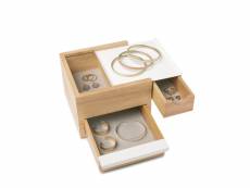 Boîte à bijoux 3 tiroirs mini stowit bois clair
