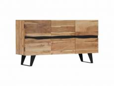 Buffet bahut armoire console meuble de rangement 150 cm bois d'acacia massif helloshop26 4402090