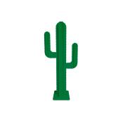 Cactus 2 branches 6 feuilles en métal (alu) vert gazon H 1,20m