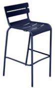 Chaise de bar Luxembourg / H 80 cm - Fermob bleu en