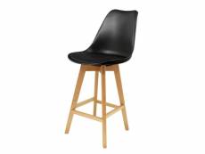 Chaise de bar - pieds en bois - noir