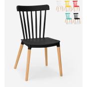Chaise de cuisine bar restaurant design moderne en bois Praecisura Couleur: Noir
