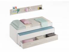 Chambre d'enfant avec lit et étagère, coloris blanc, dimensions 199 x 65 x 96 cm 8052773559157