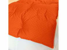 Chemin de lit matelassé orange 60x230 cm 90% duvet neuf