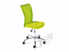 Clide - chaise de bureau enfant tissu vert et pieds chromés