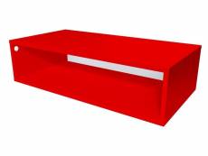 Cube de rangement bois 100x50 cm rouge CUBE100-Red