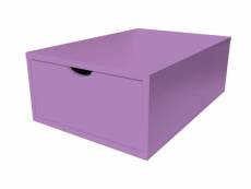 Cube de rangement bois 75x50 cm + tiroir lilas CUBE75T-Li