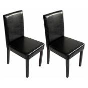 Décoshop26 - Lot de 2 chaises de salle à manger synthétique noir pieds foncés