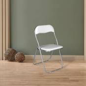 Dmora - Chaise pliante, couleur blanche, Dimensions