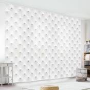 Ensemble de rideaux coulissants - Diamond White Luxury - 6 Rideaux à panneaux Dimension: 250 x 360cm (6 rideaux á 250 x 60cm), Système de montage: