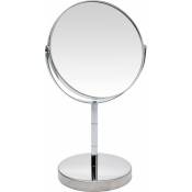 Excellent Houseware - Miroir de maquillage, double face, base en acier inoxydable, ø 14 cm
