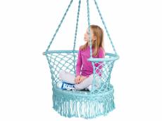 Giantex hamac chaise balançoire macramé, siège suspendu en corde de coton avec franges romantiques, capacité de 160kg