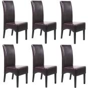 HHG - Lot de 6 chaises Latina, salle à manger, cuir