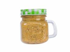 Homescapes nourriture pour oiseaux beurre de cacahuète dans un mug en verre - vert GA1177B