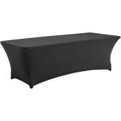 Housse élastique noire table pliante 10-12 personnes 244cm - Noir