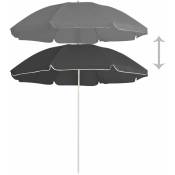 Inlife - Parasol d'extérieur avec mât en acier Anthracite