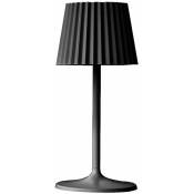 Lampe de table sans fil led abby black Noir Aluminium H30CM - Noir