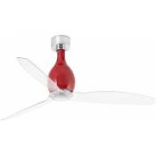 Légant Ventilateur De Plafond Rouge Cm 45x128x128 Faro 32029 - Rouge vif - Transparent