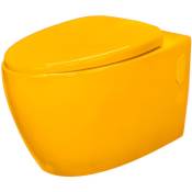 Loobow - Toilette suspendu de couleur jaune Cuvette wc en céramique