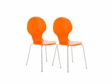 Lot de 2 chaises empilables en bois diego , orange
