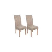 M-s - Lot de 2 chaises repas 47x62x108 cm en tissu beige