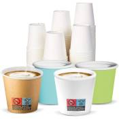 Mediawave Store - Pack de 100 gobelets à café jetables biodégradables colorés 75ml