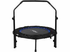 Mini trampoline de fitness pliable avec barre réglable en hauteur diamètre 101 cm jusqu'à 150 kg usage intérieur extérieur trampoline de gym aérobic p