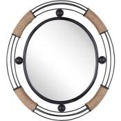 Miroir Mural Design de Forme Ovale 55 x 50 cm avec