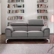 Mobilier Deco - carlo - Canapé design gris 2 places - Gris