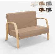 Modus Sofà - Fauteuil canapé design en bois et tissu pour salon et studio Esbjerg Couleur: Beige