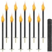 Naizy - Lot de 10 Torches en Cire Torches de Jardin Torches en Cire Naturelle avec Poignée Extra Longue, pour Pâques, Nouvel