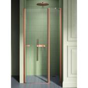 Otitec - Porte de douche pivotante 110 cm cuivre brossé
